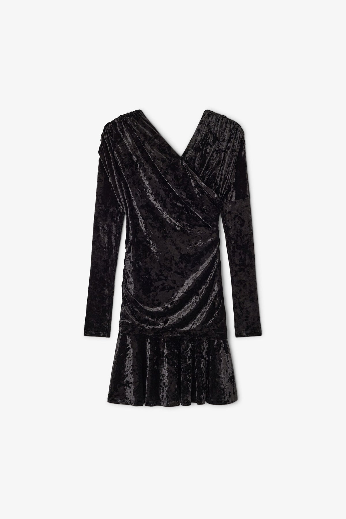 Black Ruched Mini Dress - GANNI