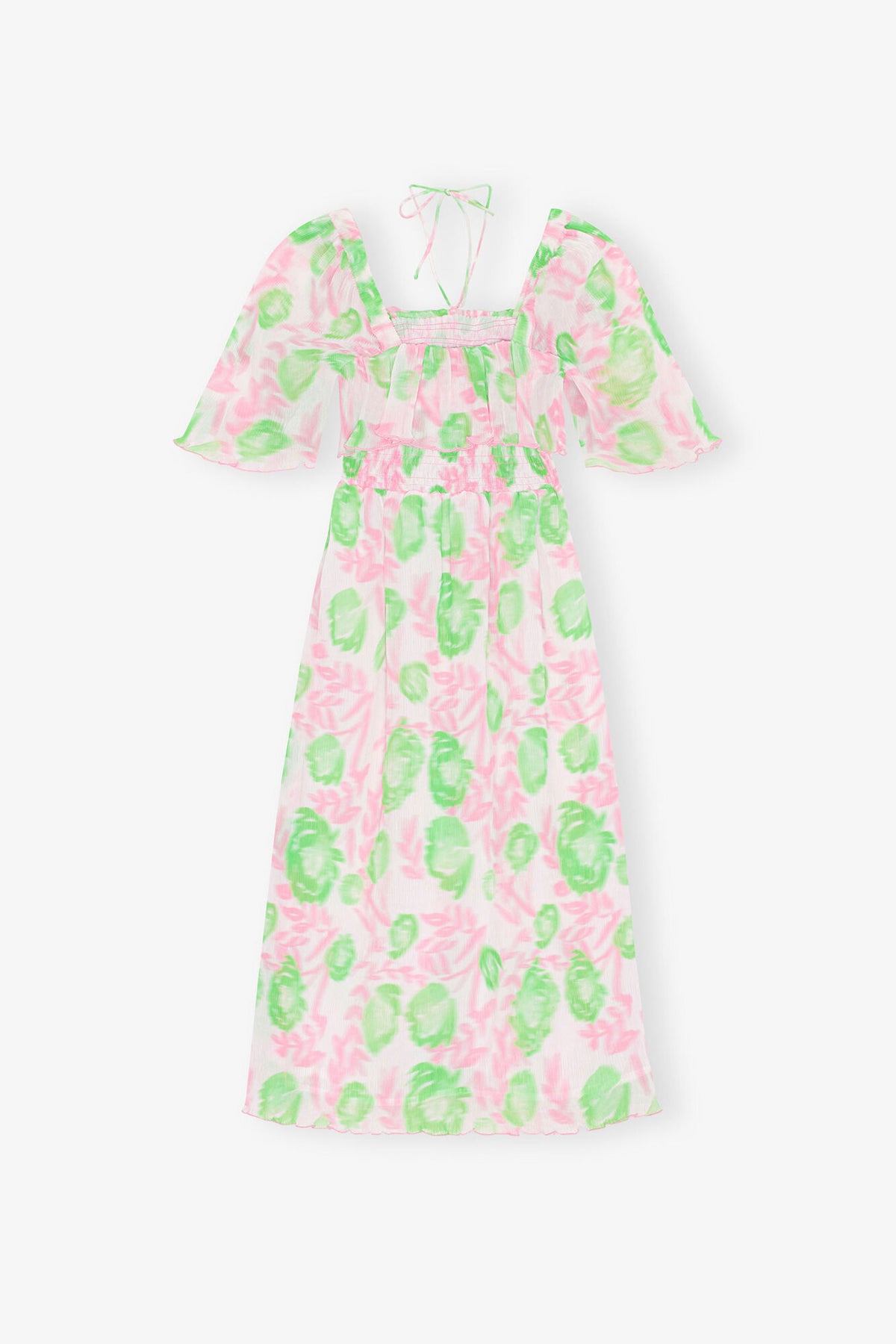 Pleated Georgette Midi Smock Dress - GANNI