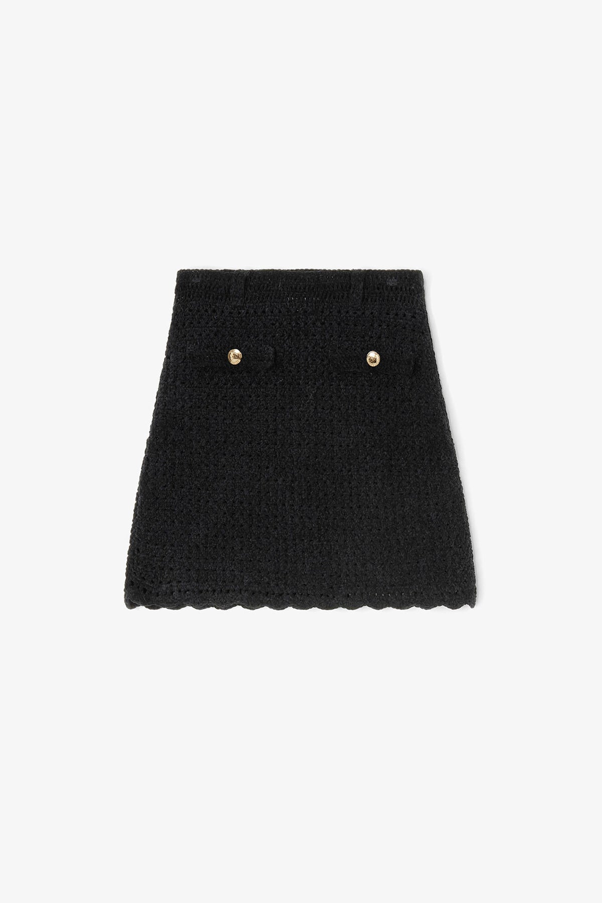 Black Crochet Mini Skirt - GANNI