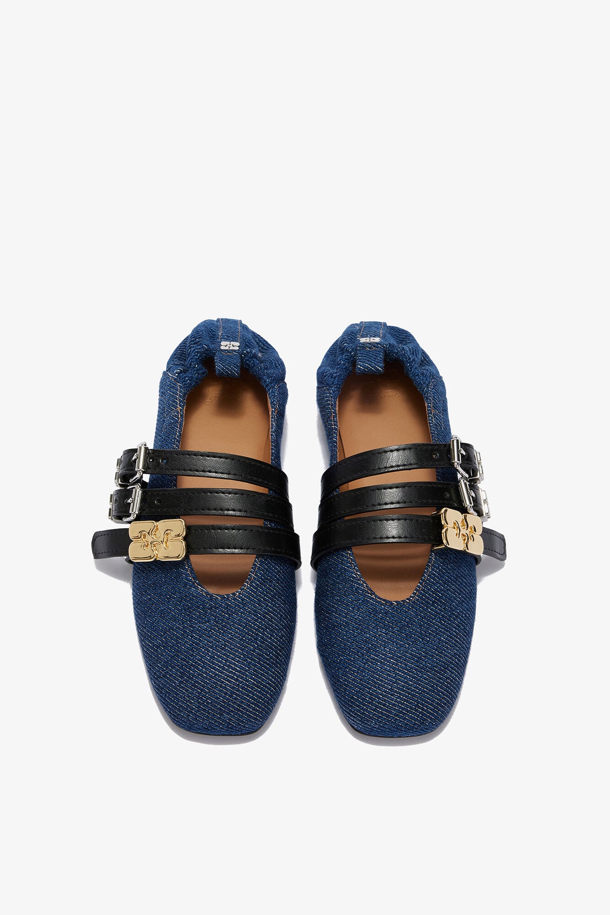Sue Triple Ballerina in Denim - GANNI