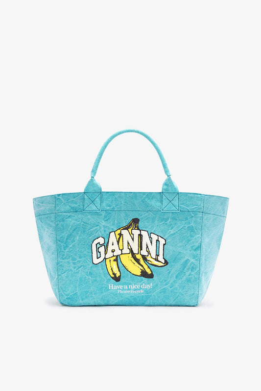 Blue Curacao Medium Tote Bag in Blue - GANNI