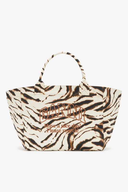 Egret Tote XXL in Zebra - GANNI