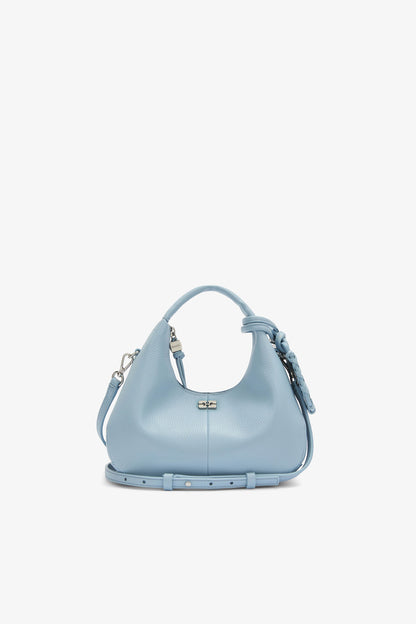 Celestial Blue Mini Hobo Bag in Blue - GANNI