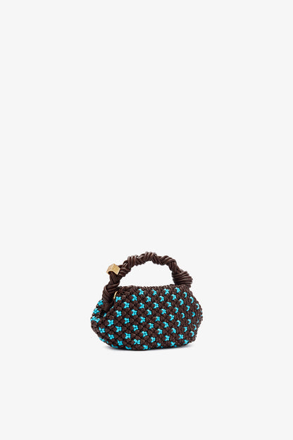 Chicory Coffee Mini Bou Bag in Braided Brown - GANNI