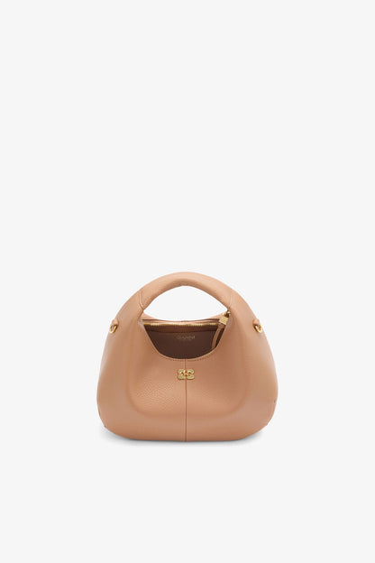 Tawny Birch Mini Hobo Bag in Brown - GANNI