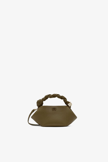 Military Olive Mini Bou Bag in Green Grained - GANNI