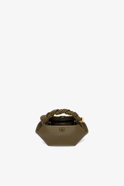 Military Olive Mini Bou Bag in Green Grained - GANNI