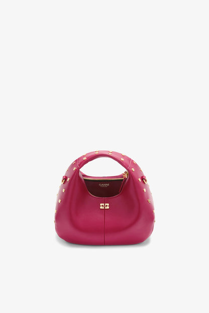 Persian Red Mini Hobo Bag Studs in Red - GANNI