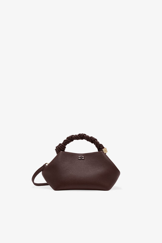 Chicory Coffee Brown Grained Small Bou Bag - GANNI