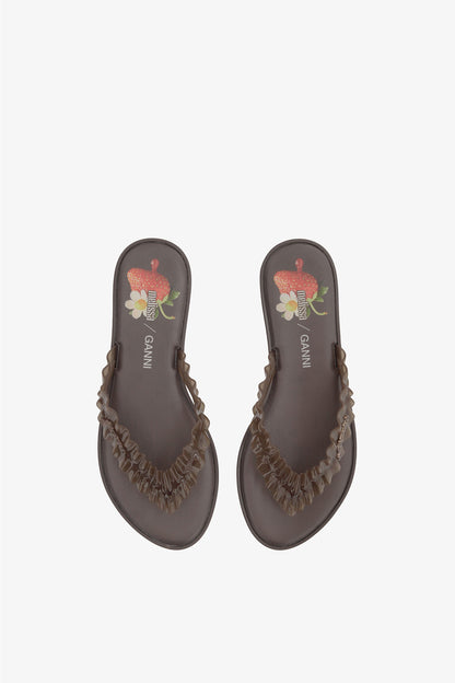 Melissa Flip Flop in Brown - GANNI