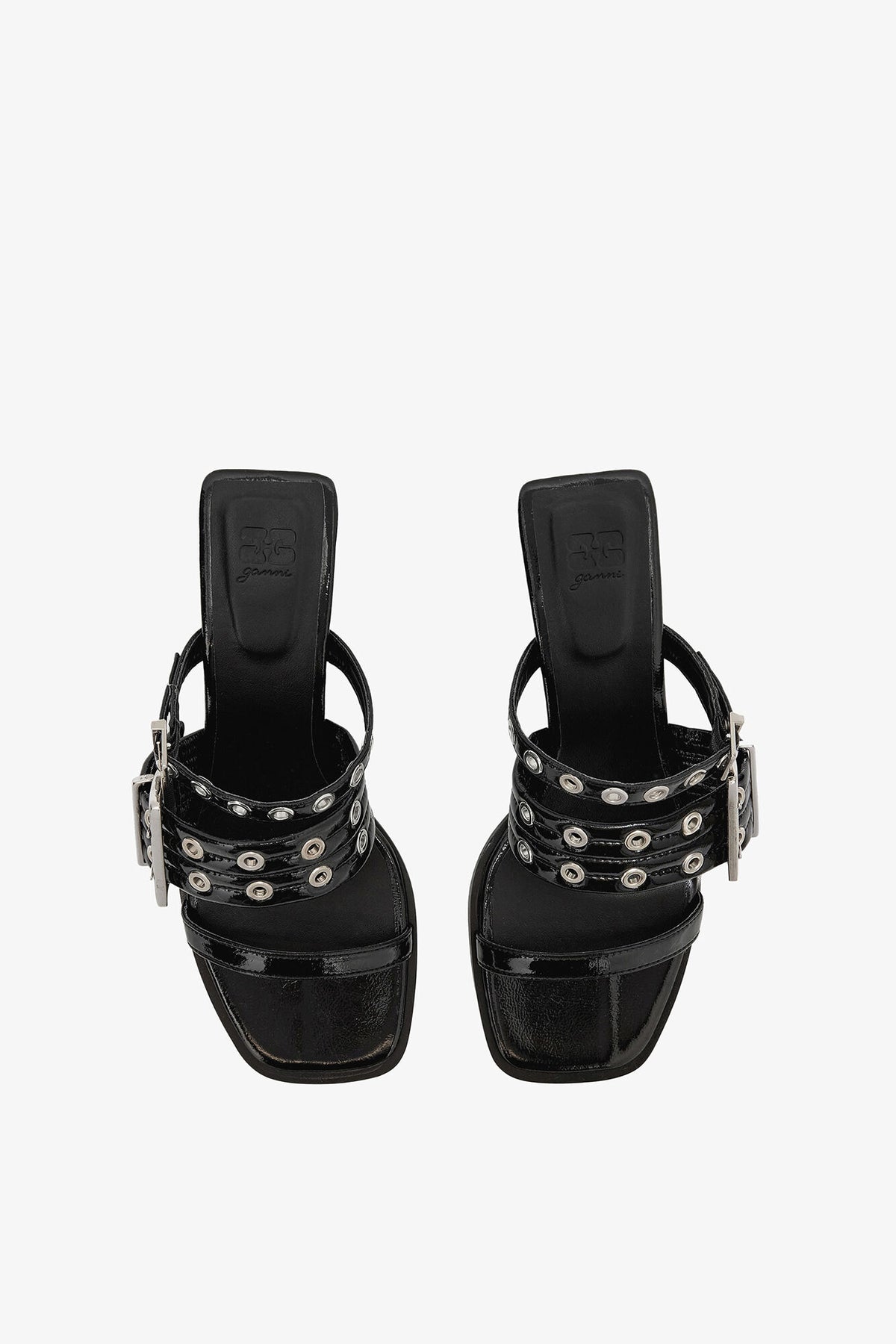 Buckle Strap Mule in Black - GANNI