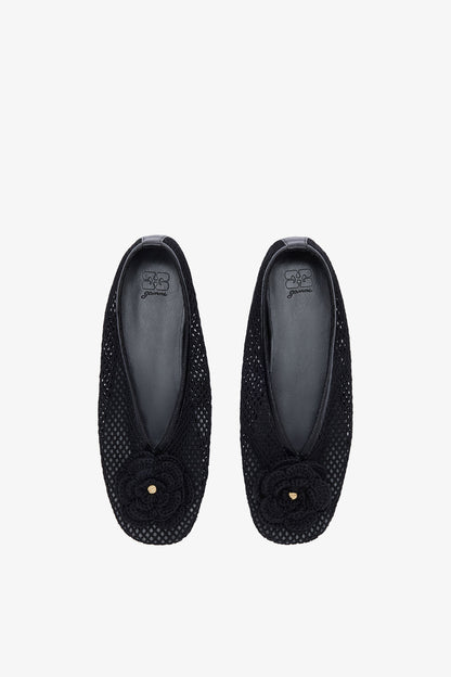 Jenny Ballerina in Black Mesh - GANNI