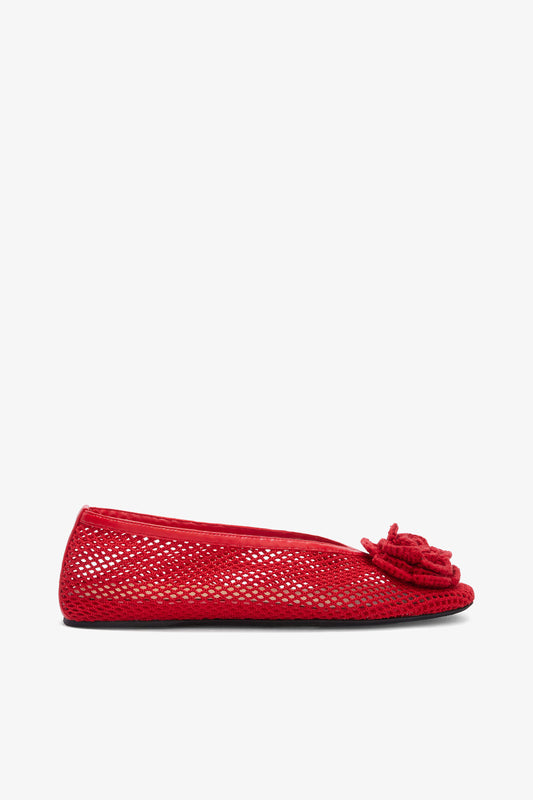 Jenny Ballerina in Red Mesh - GANNI