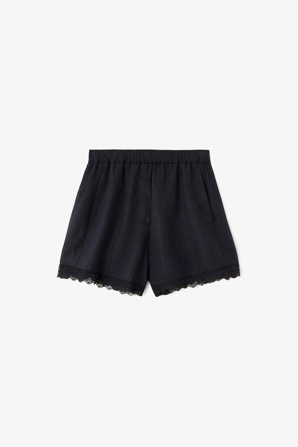 Shorts in Black Linen - GANNI