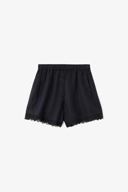 Shorts in Black Linen - GANNI