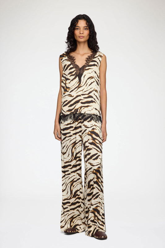 Pants in Zebra Satin - GANNI