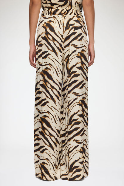 Pants in Zebra Satin - GANNI