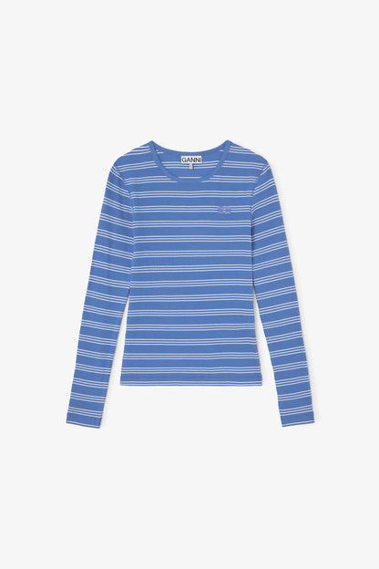 Long-sleeve Top with Stripes - GANNI
