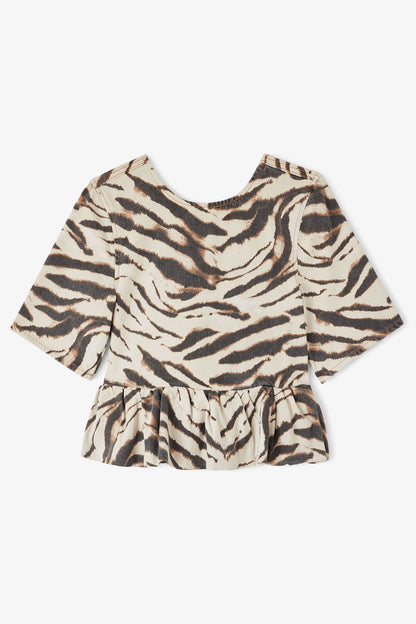 Top in Zebra Denim - GANNI