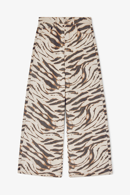 Lari Wide Jeans in Zebra Denim - GANNI