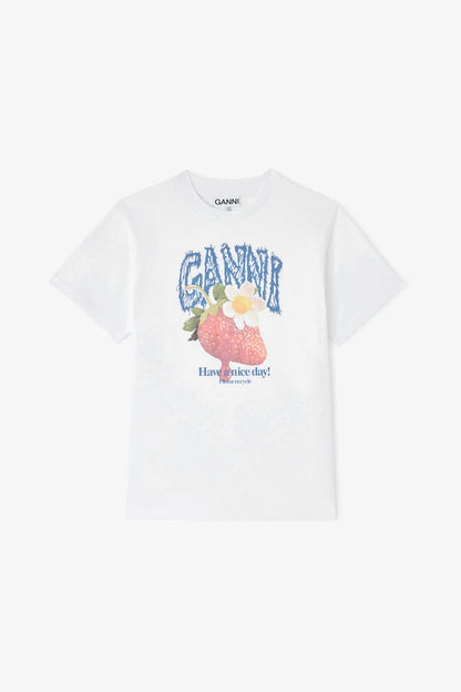 T-shirt with Strawberry - GANNI