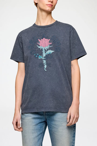 T-shirt with Rose - GANNI