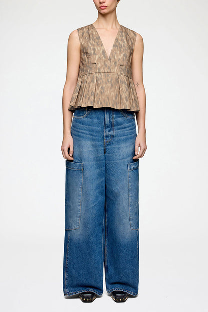 Top in Printed Cotton - GANNI