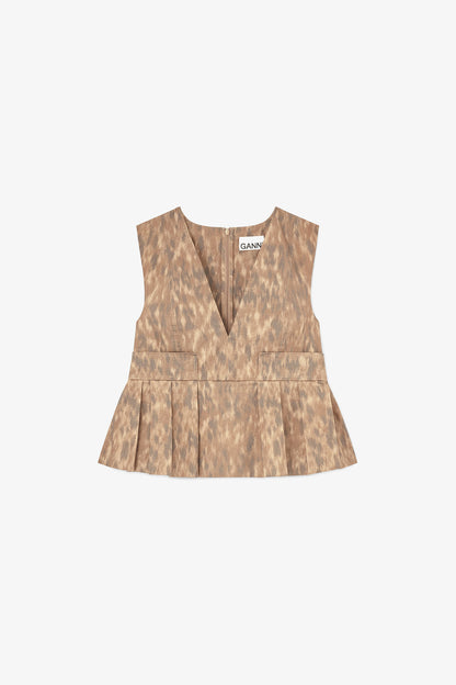 Top in Printed Cotton - GANNI