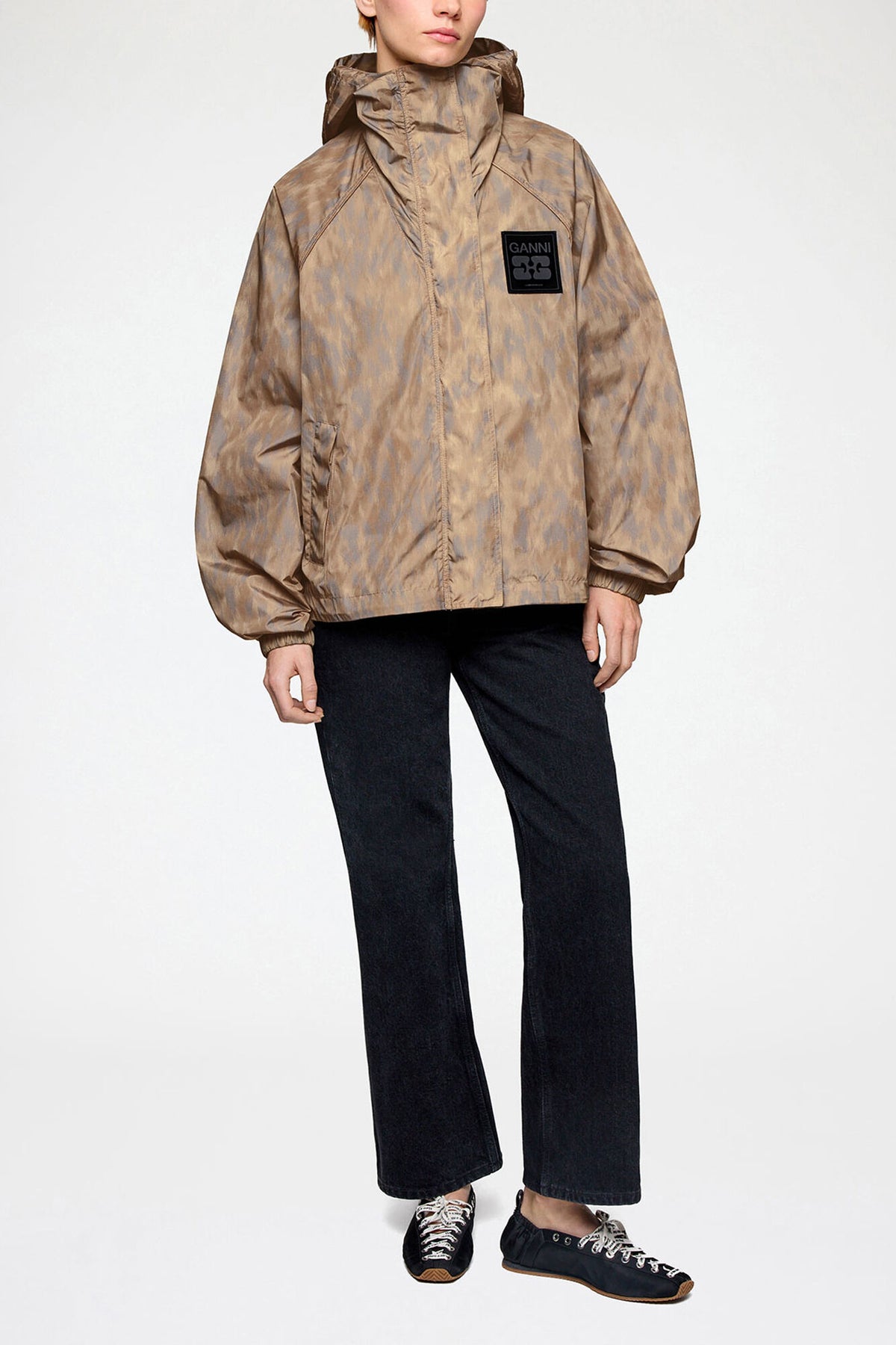 Flyweight Jacket in Printed Nylon - GANNI