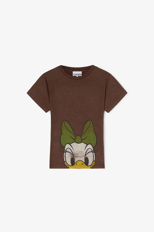 Daisy Duck Brown Baby Fit T-shirt - GANNI