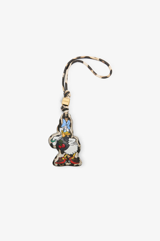 Almond Milk Daisy Duck Leopard Charm - GANNI