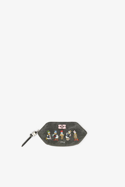 Black Oyster Daisy Duck Bleached Bou Coin Purse - GANNI