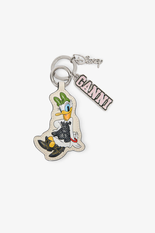 Egret Daisy Duck White Keyring - GANNI