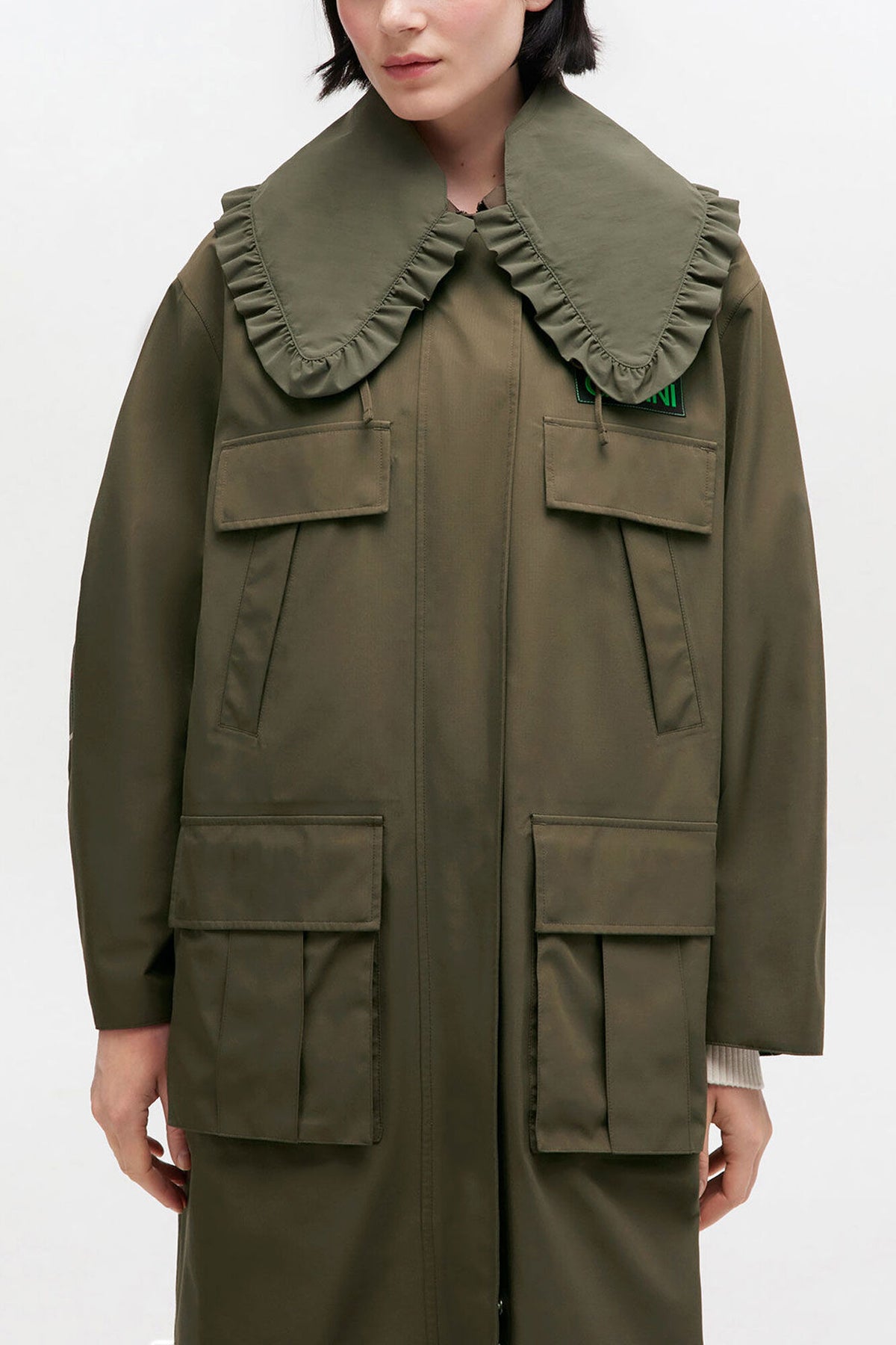 Long Coat in Green - GANNI