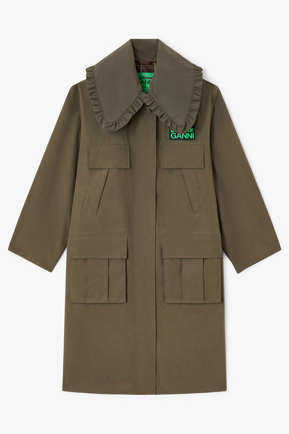 Long Coat in Green - GANNI