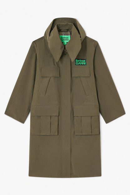 Long Coat in Green - GANNI