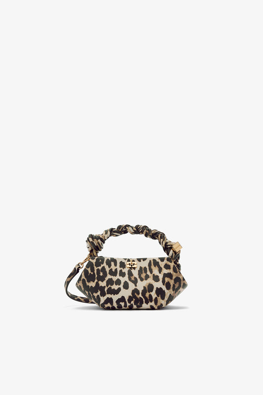 Almond Milk Leopard Grained Mini Bou Bag - GANNI