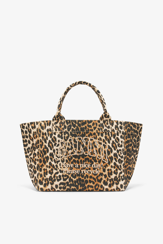 Almond Milk Leopard Medium Tote - GANNI