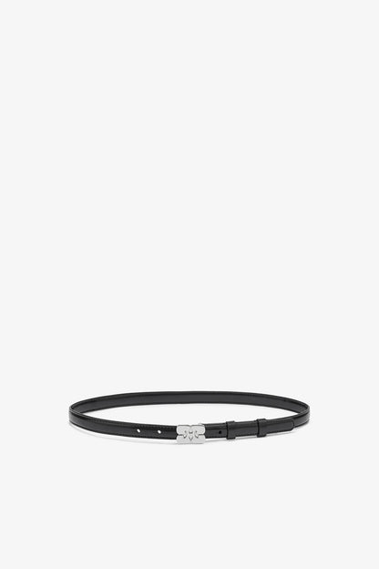Kat Belt Small in Black Patent - GANNI