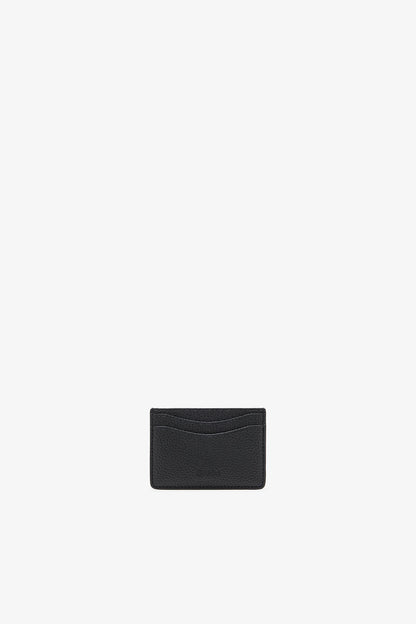Black Card Holder in Grained Black - GANNI
