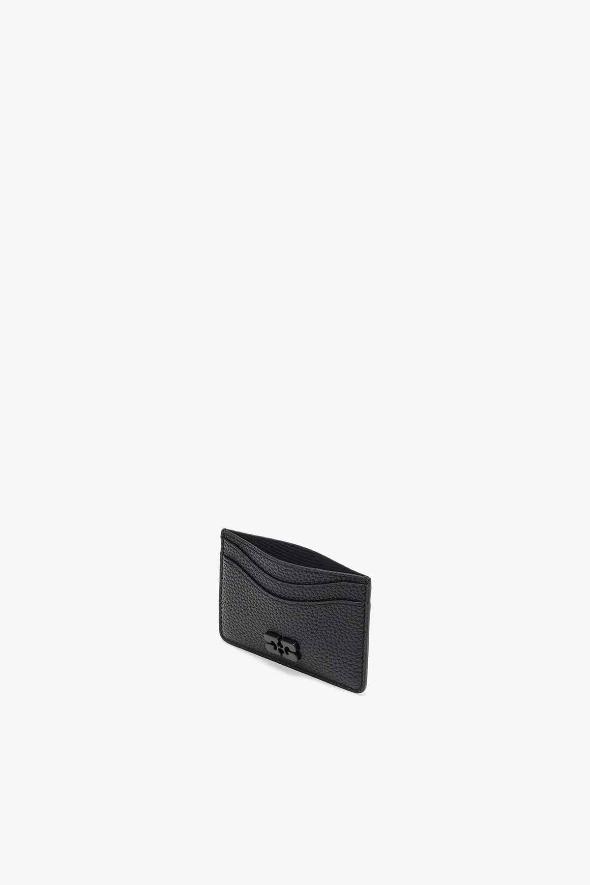 Black Card Holder in Grained Black - GANNI
