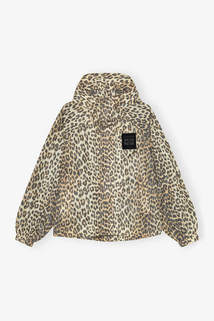 Leopard Print Nylon Jacket - GANNI