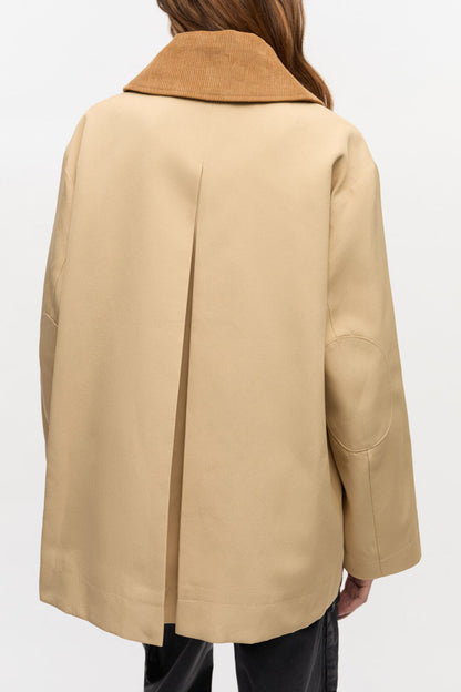 Camel Twill Midi Jacket - GANNI