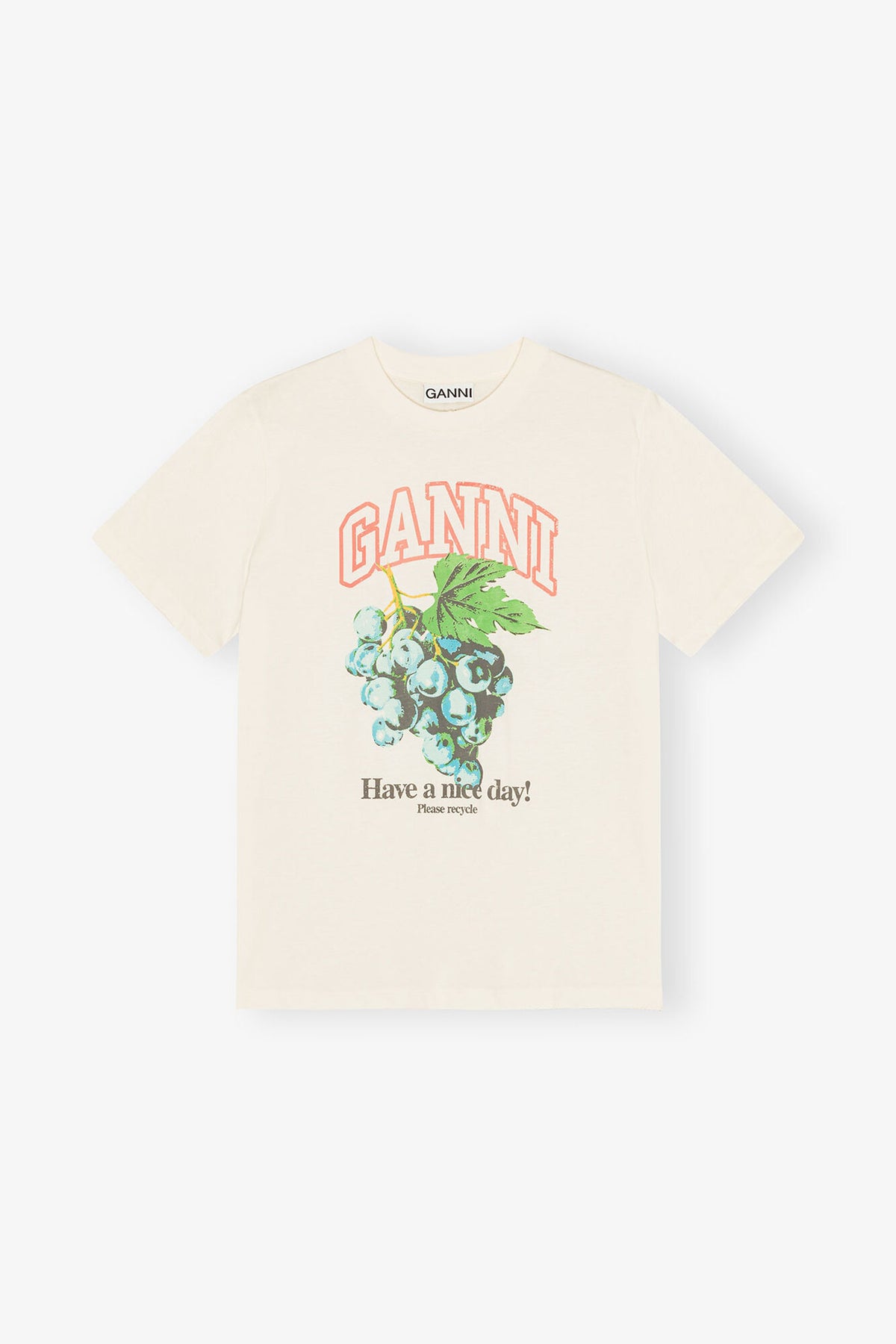 Ivory Grapes Print T-shirt - GANNI