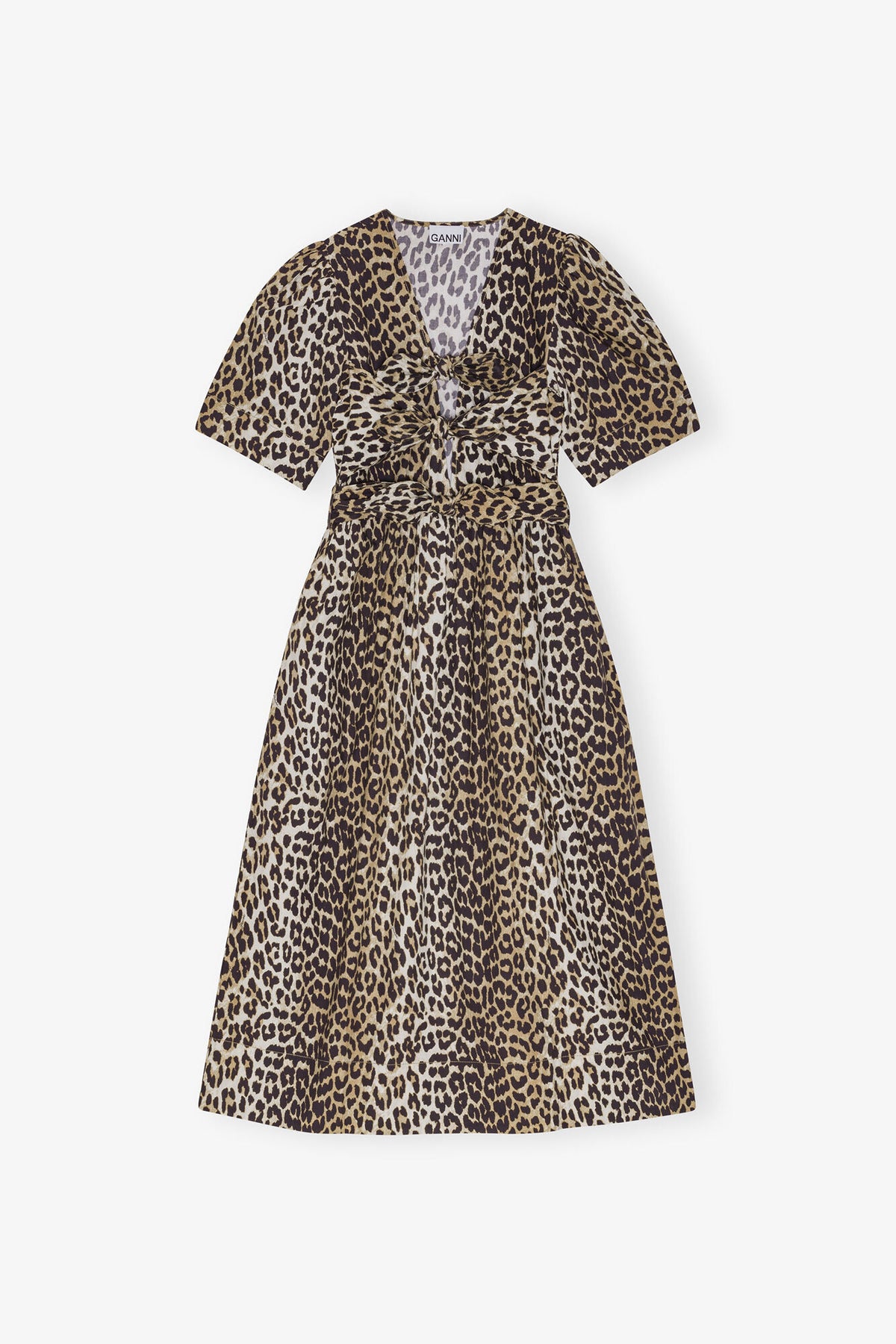 Leopard Printed Cotton Dress - GANNI