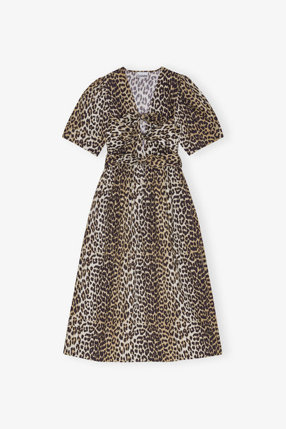 Leopard Printed Cotton Dress - GANNI