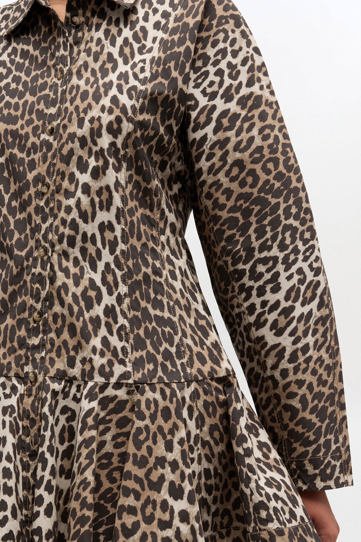 Leopard Shirt Dress - GANNI