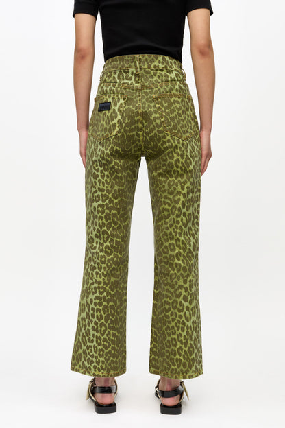 Green Leopard Betzy Jeans - GANNI