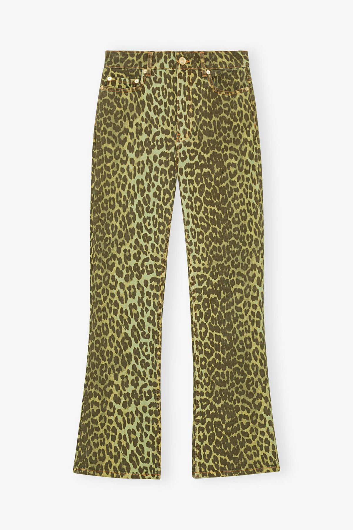 Green Leopard Betzy Jeans - GANNI
