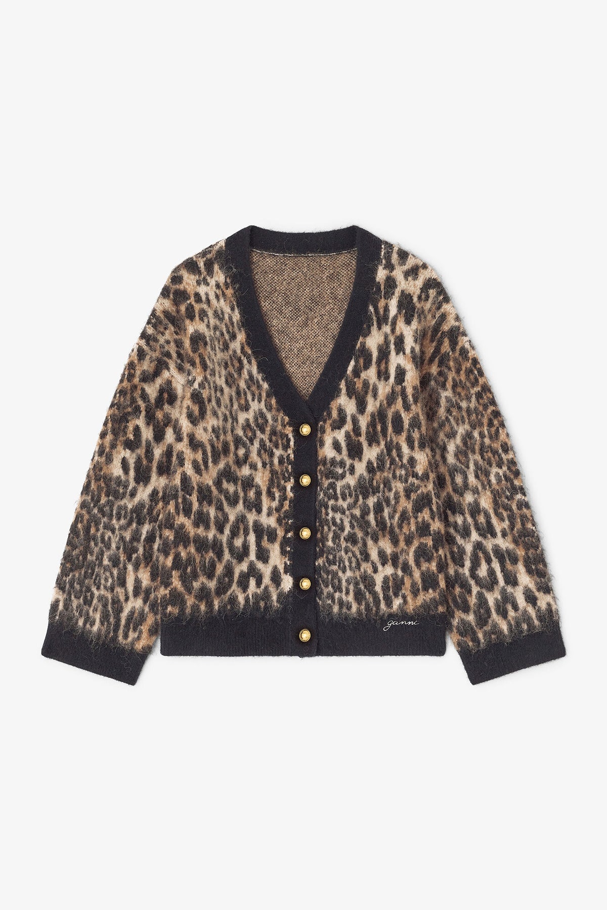 Leopard V-neck Cardigan - GANNI